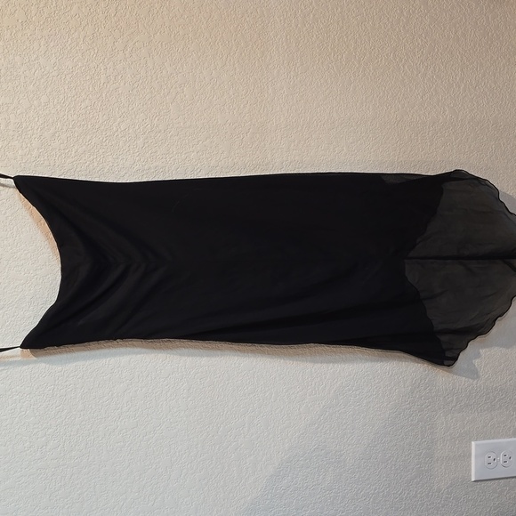 Up Front Black Asymmetrical Ruched Cocktail Dress - Picture 3 of 3